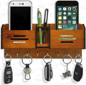 Beautiful Wooden Mobile And Key Holder 😍 Best Decoration And Mobile Safety Product